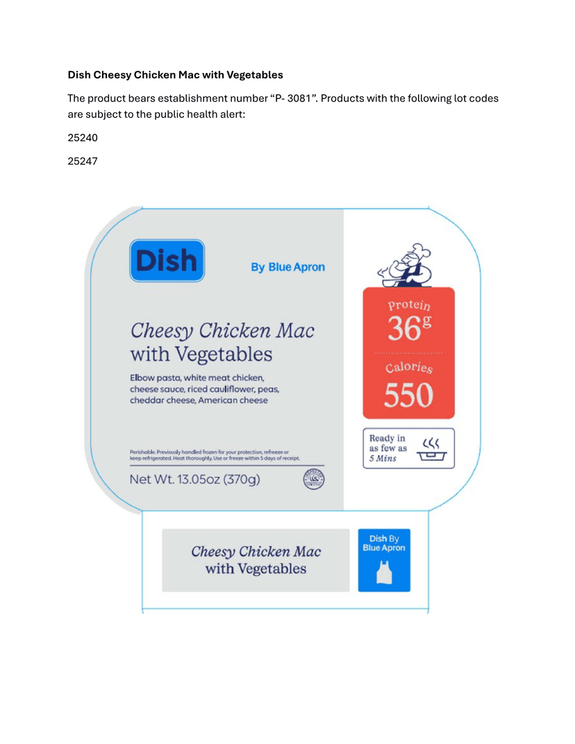 FSIS Issues Public Health Alert For Ready-To-Eat Meals Containing Riced Cauliflower That May Be Contaminated With Listeria
